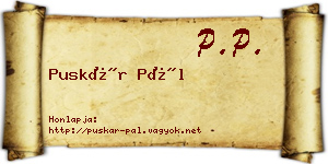 Puskár Pál névjegykártya